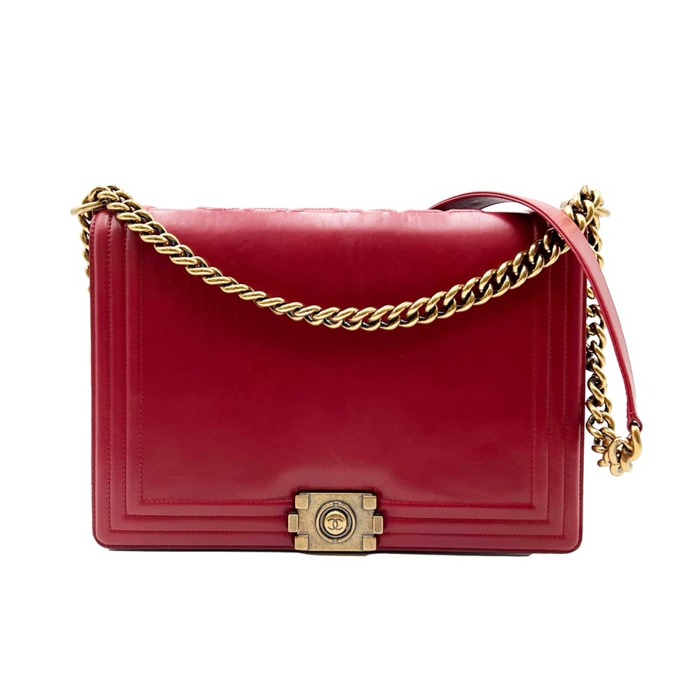 💥SOLD💥Chanel XL Reverso Burgundy Boy Bag